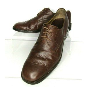 Vintage Caracciolo Uomo Oxford Brown Shoes Men Made In Italy Size 42.5 / 9.5